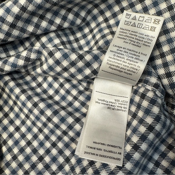 Untuckit Blue and Black Checkered flannel shirt long sleeve large - Picture 6 of 8